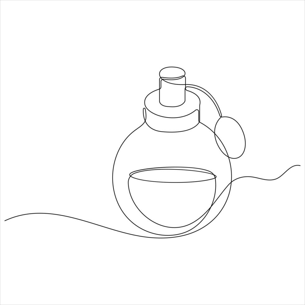 One Line Drawing of Perfume Bottle vector