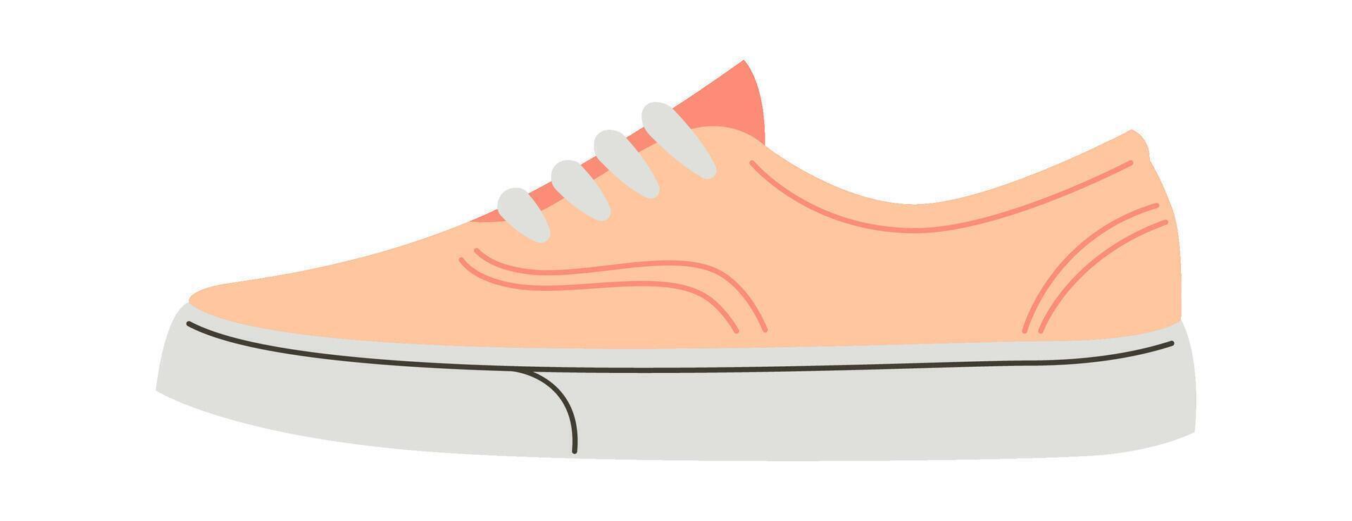 Comfortable fitness shoe pair flat icon Fashionable sneakers vector