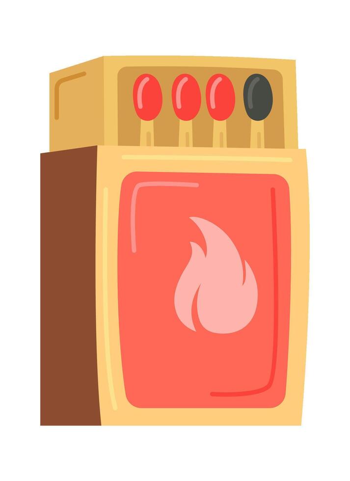 Matchbox flat icon Burnt wooden matches vector