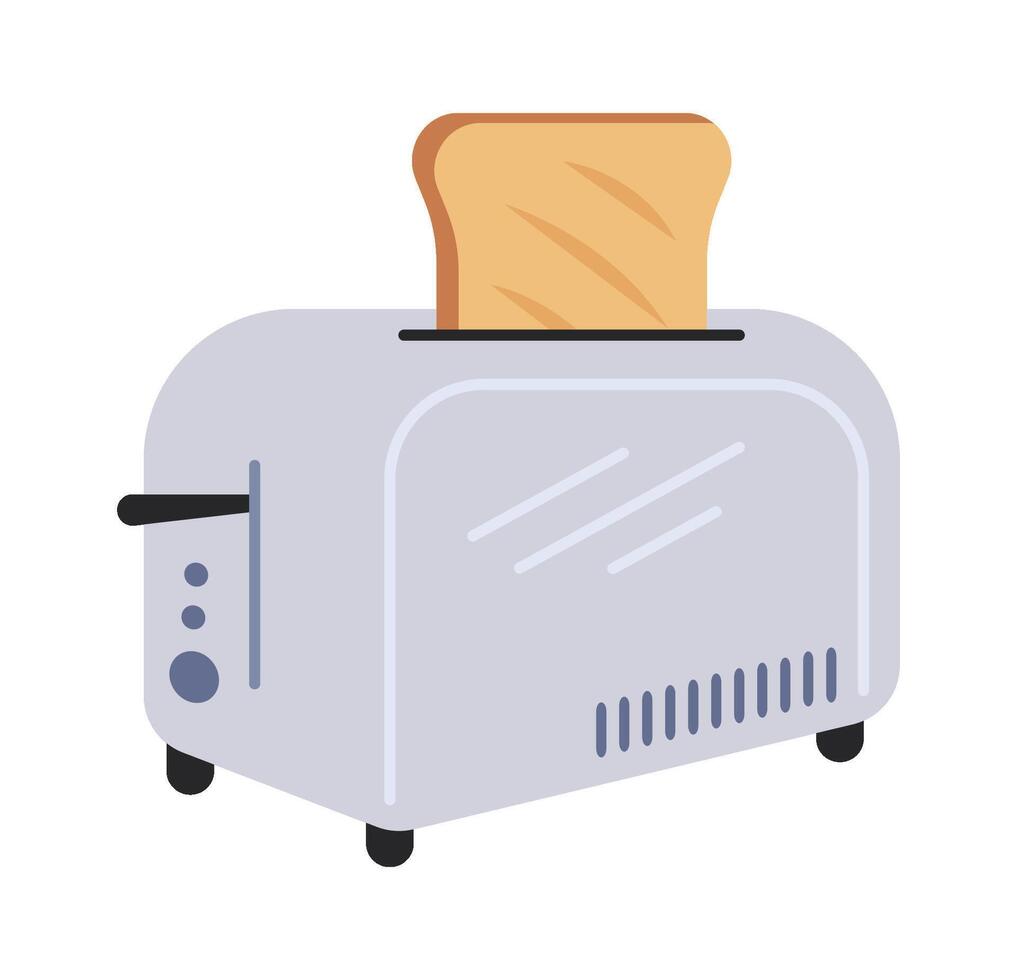 Steel kitchenware for toast preparation flat icon Toaster vector