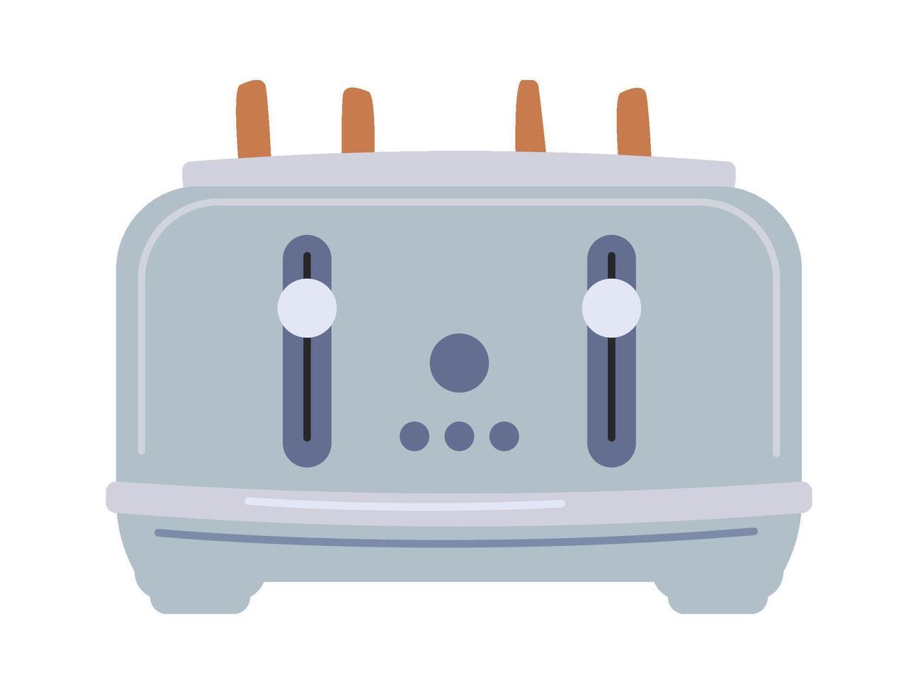 Steel toaster for sandwich preparation flat icon vector