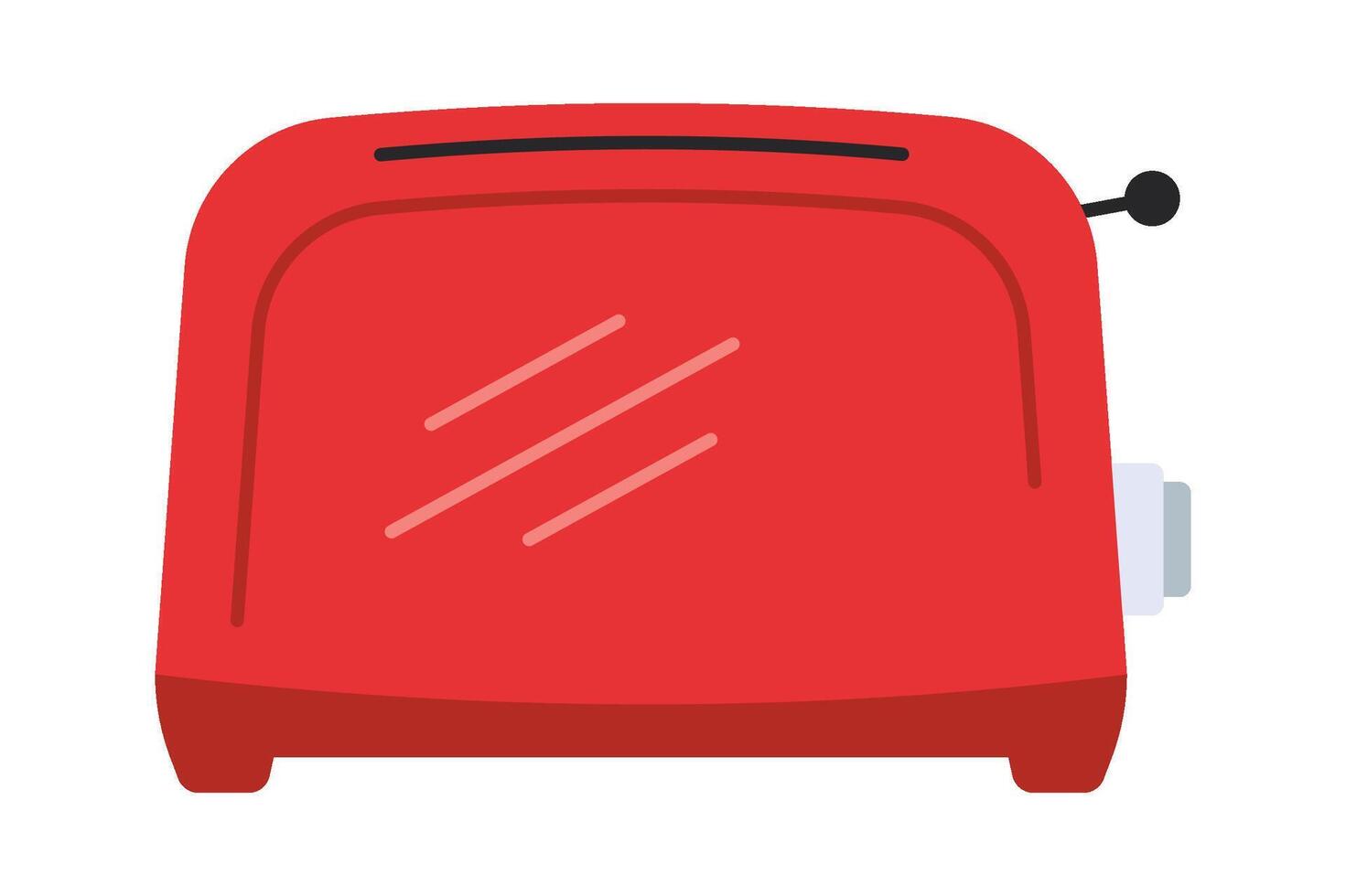 Steel red toaster flat icon Sandwich making vector