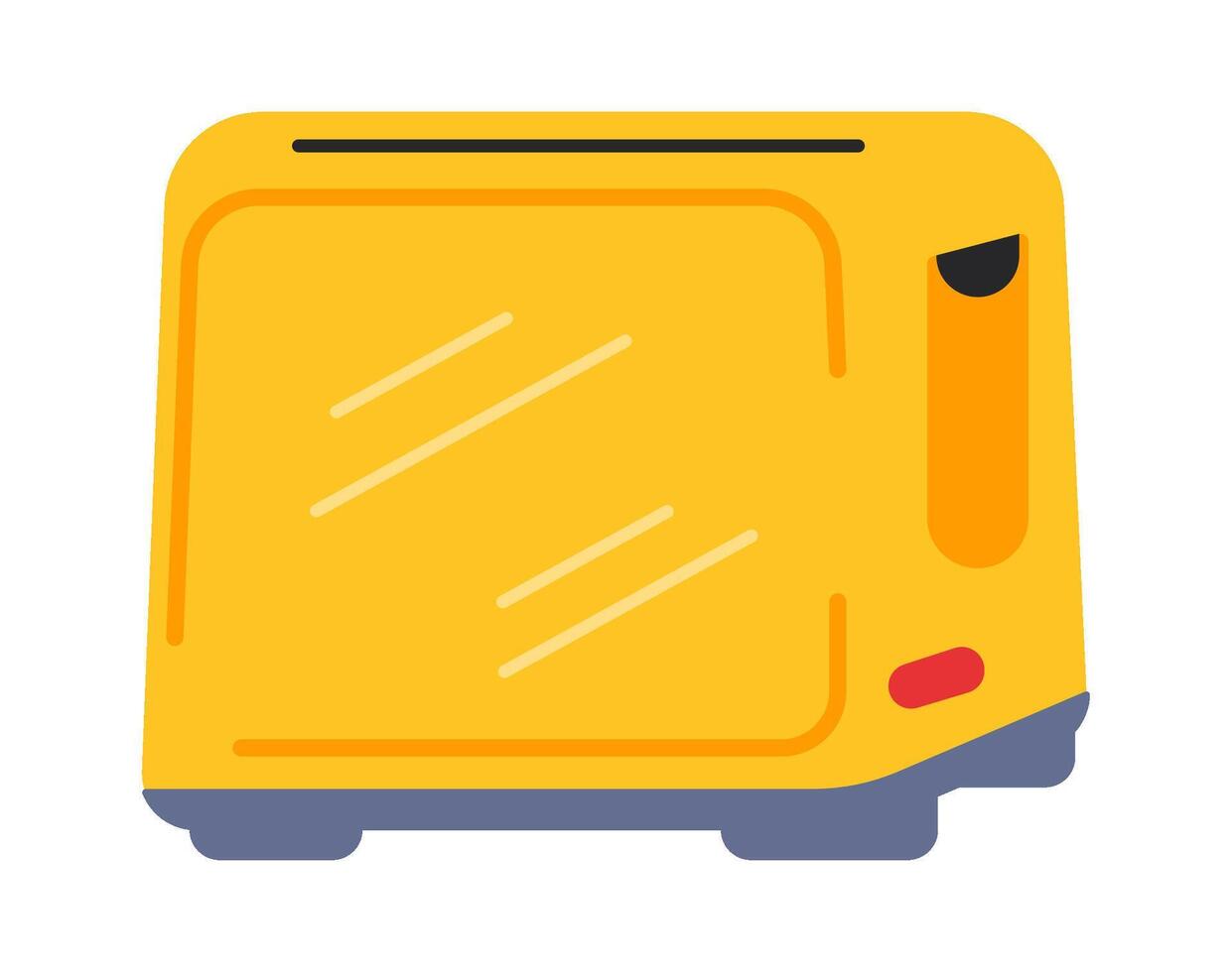 Yellow steel toaster flat icon Food preparation vector