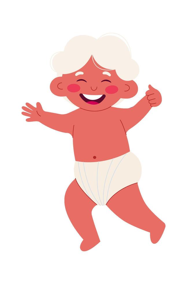 Cute cupid flat Funny baby God of love vector