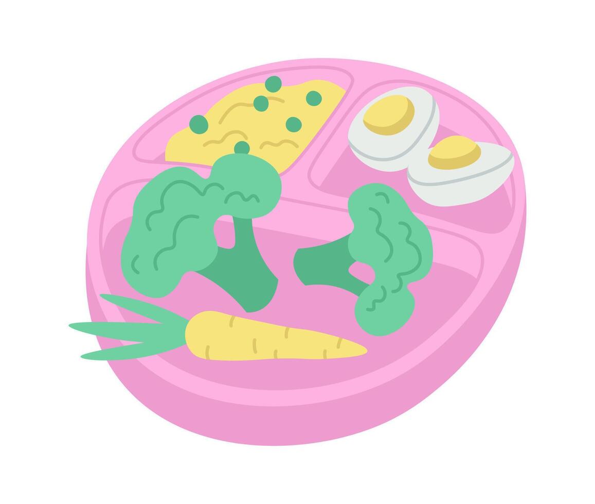 Balanced nutrition flat icon Vegetables and fried eggs vector