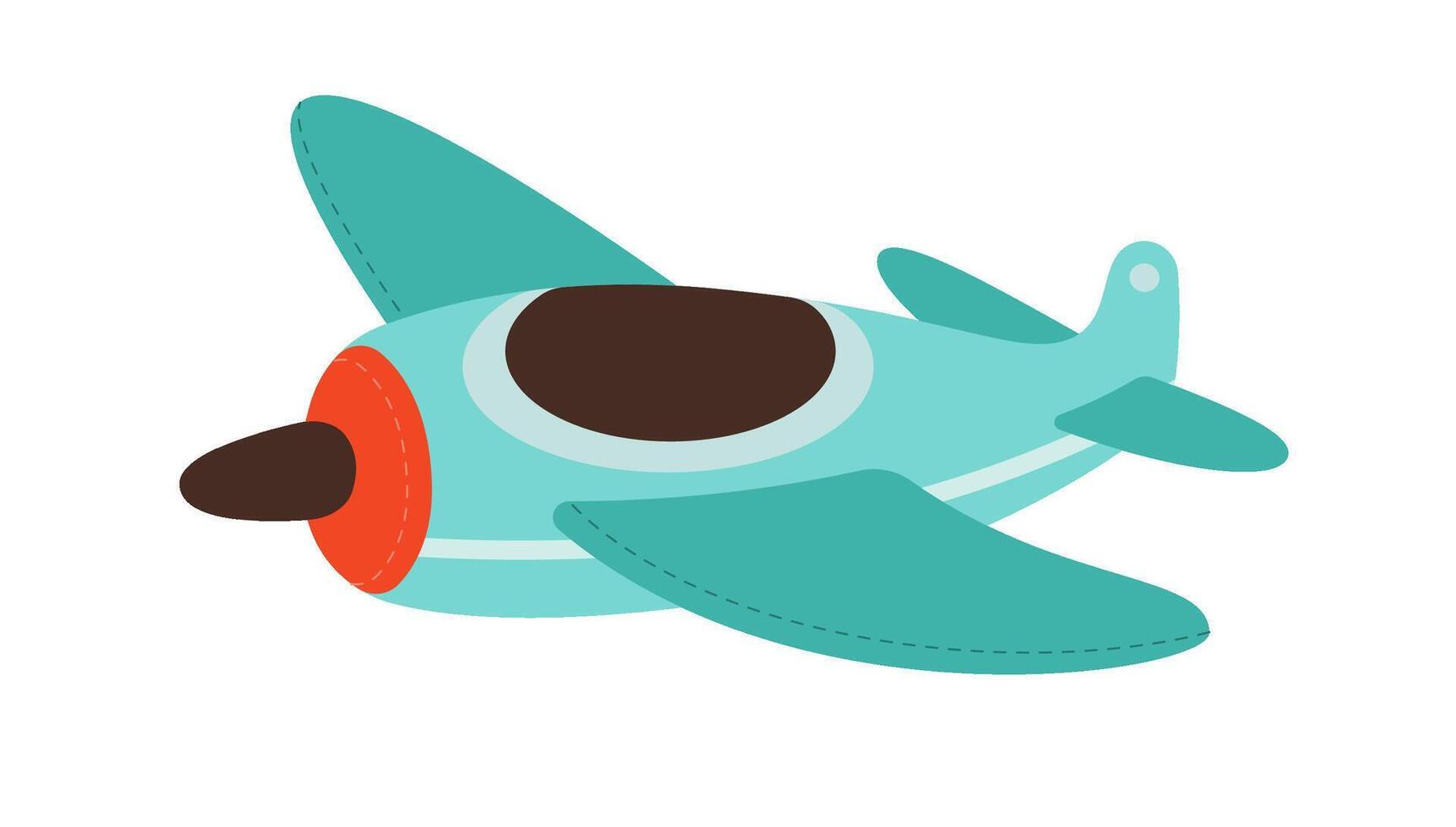 Cute cartoon airplane flat icon Transport for movement vector