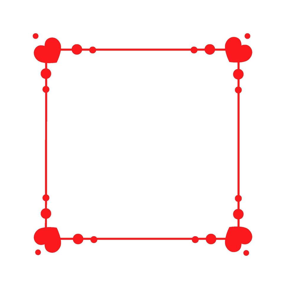 Square frame with hearts flat icon Wall decor element Illustration vector