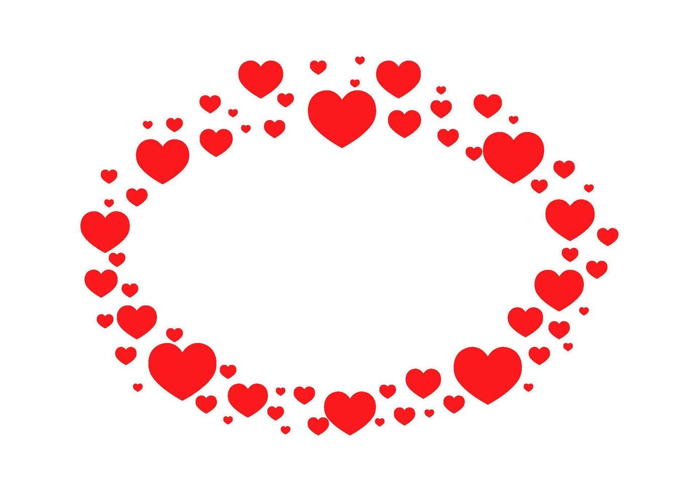 Circle frame with small hearts flat icon Wall decor vector