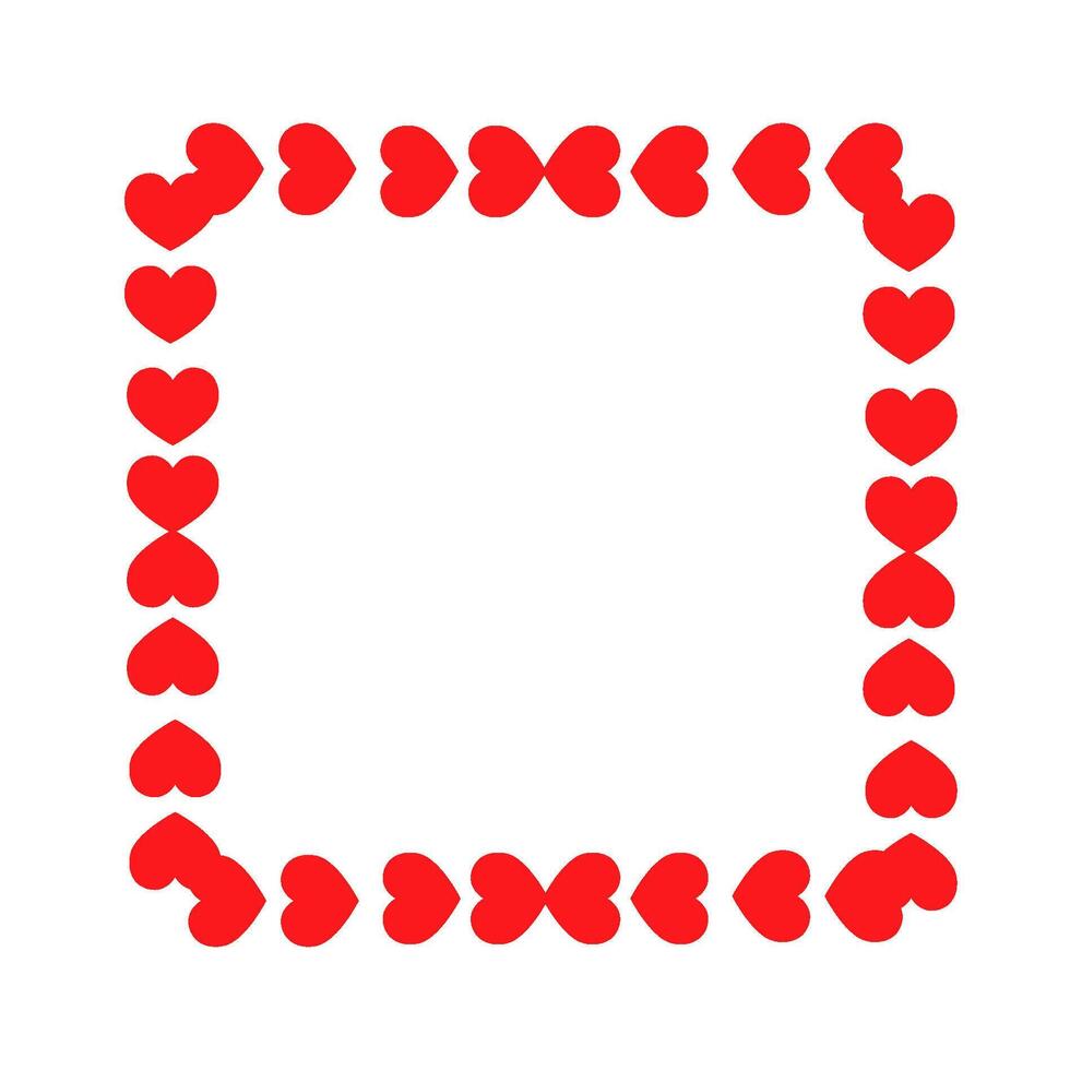 Square circle frame with hearts flat icon Decor element vector