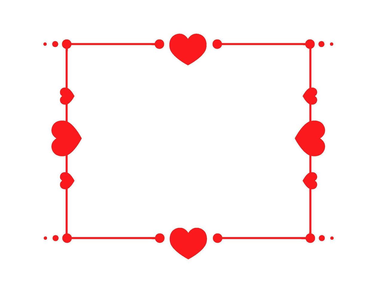 Frame with hearts and curls flat icon Wall decor Illustration vector