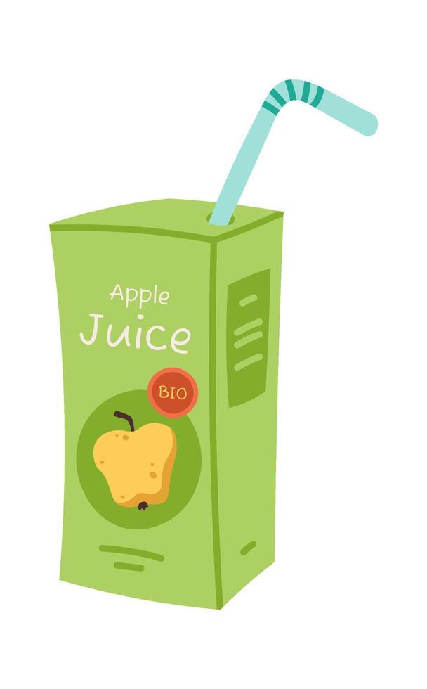 Sweet pear juice flat icon Lunch for children vector