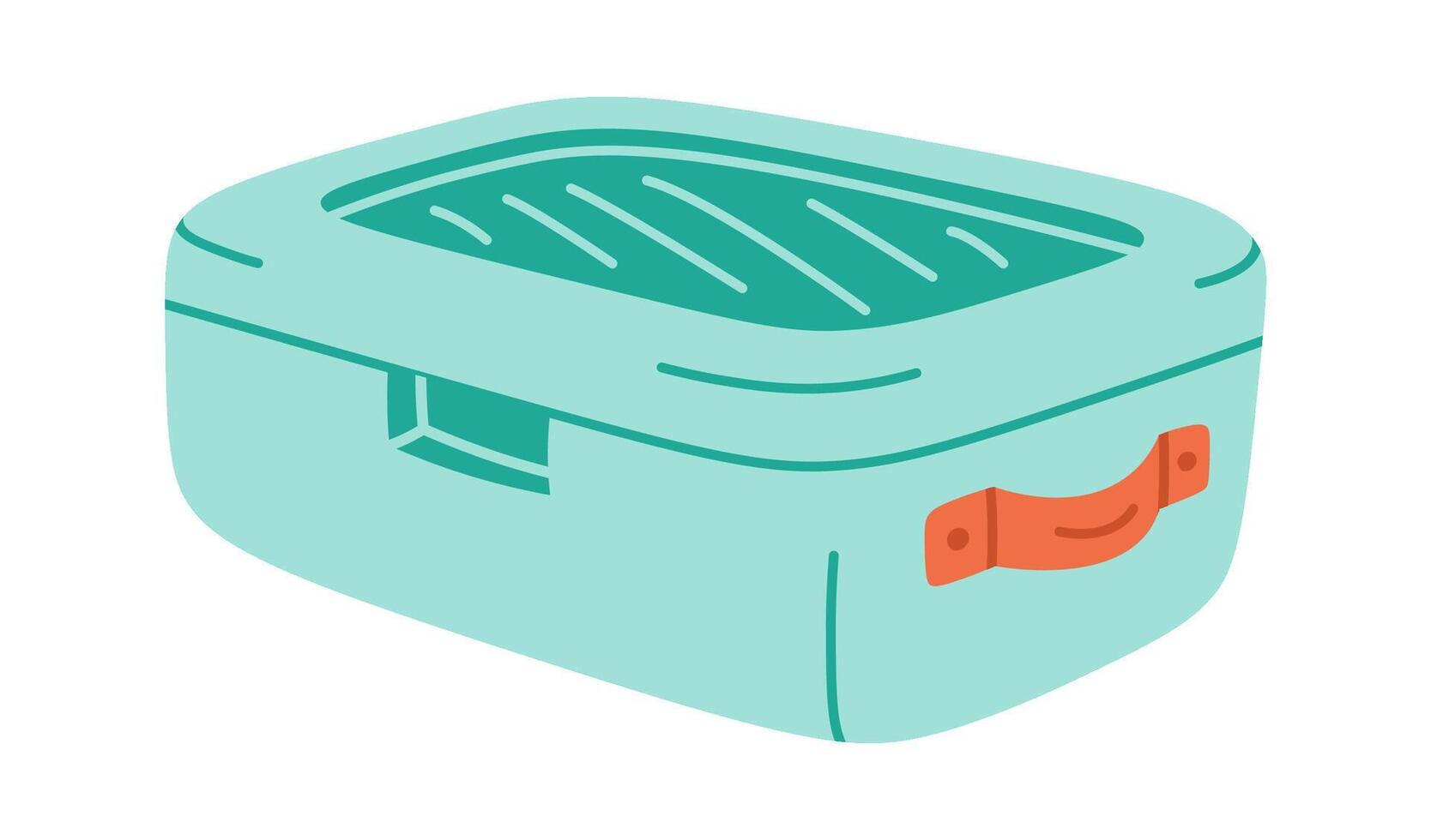 Lunch box flat icon Plastic container for food Flat Illustration vector