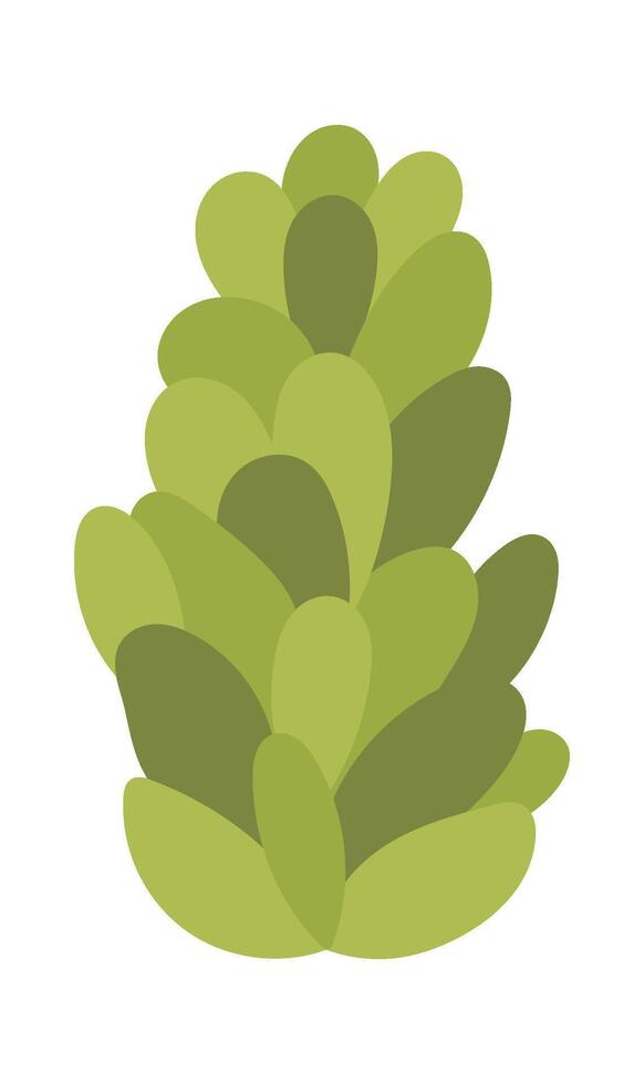 Green succulent flat icon Houseplant decor element Illustration vector