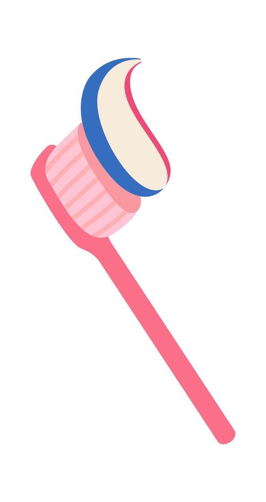 Toothbrush with toothpaste flat icon Mouth hygiene vector