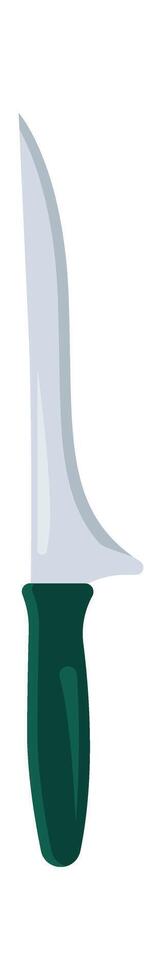 Knife with black plastic handle flat icon Kitchen utensil vector