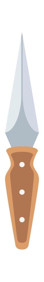 Knife with wooden handle flat icon Cutting utensil vector