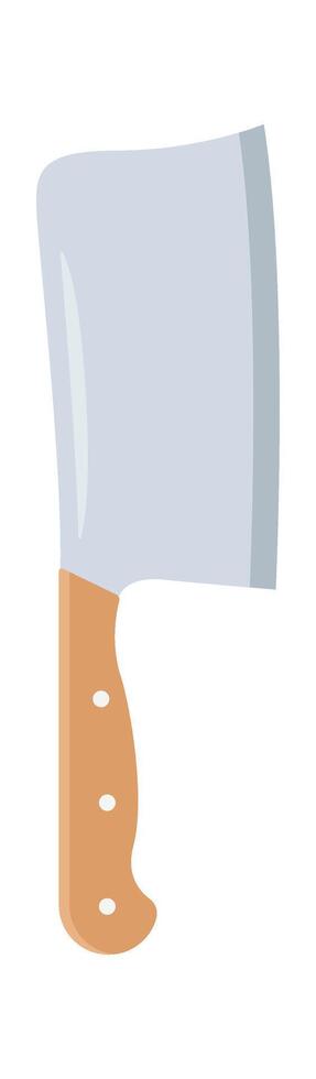 Big knife for meat cutting flat icon Kitchen utensil vector