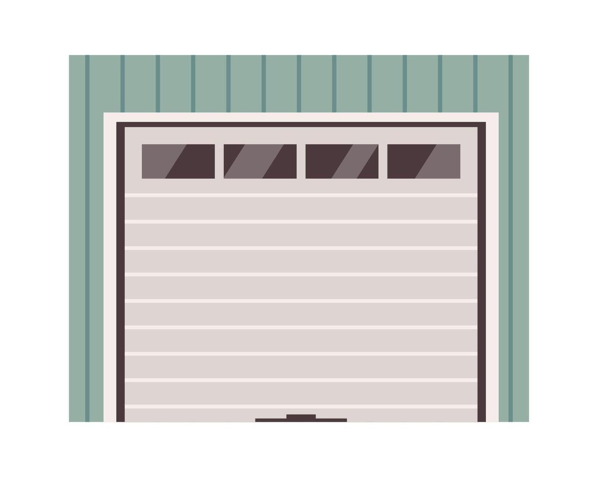 Garage door gate flat icon Entrance with frame decor vector