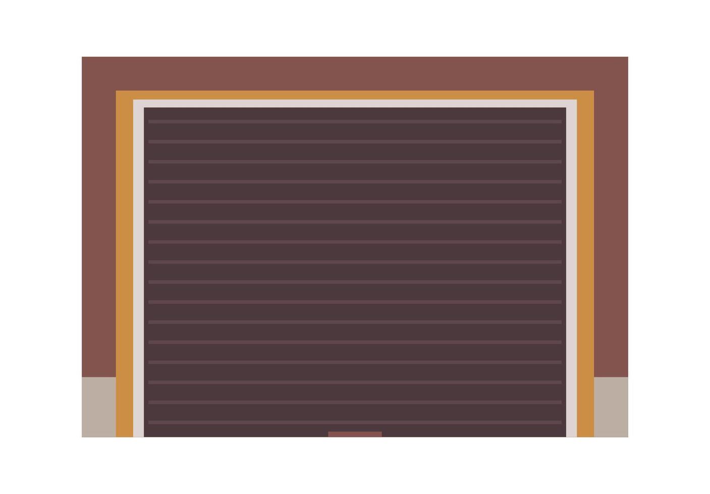 Garage door gate flat icon Entrance with decorative stones frame Flat Illustration Icon vector
