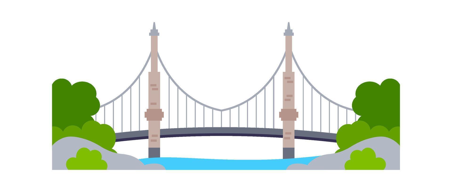 Futuristic metal constructions flat icon Bridge vector