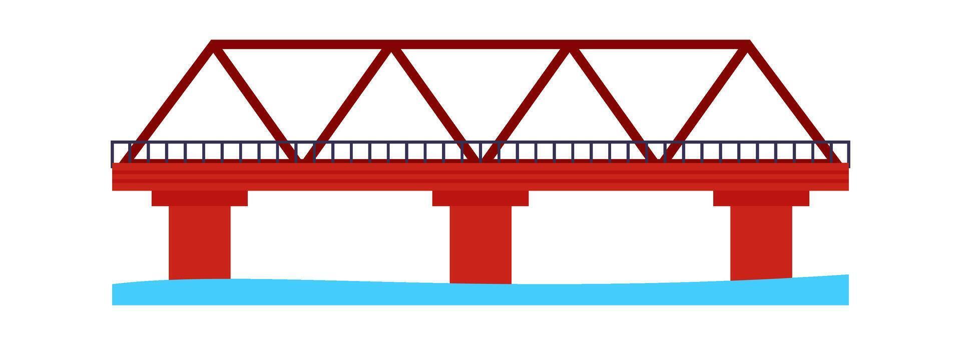 Metal construction flat icon Bridge Architecture element Hand Drawn Icon vector