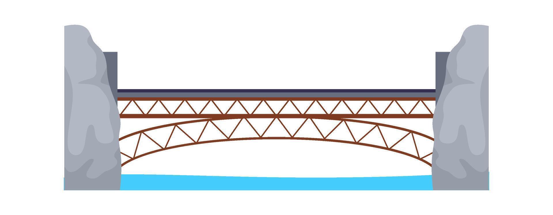 Metal construction flat icon Bridge Architecture element Hand Drawn vector