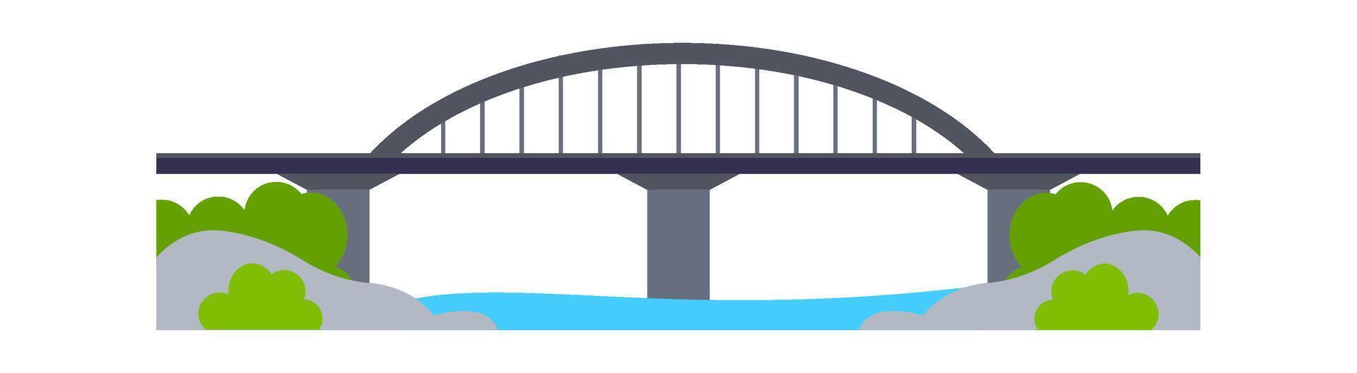 Bridge construction between two coasts flat icon Architecture element Flat Illustration Icon vector