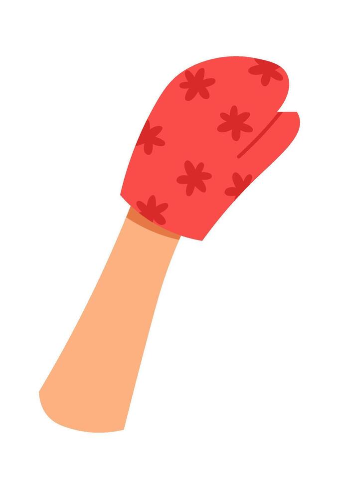 Oven mitts flat icon Kitchen insulated glove Flat Illustration vector