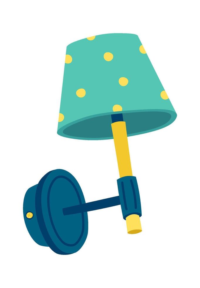 Cute wall lamp flat icon Decorative spotlight vector