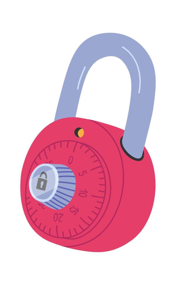 Stainless steel combination lock flat icon House protection vector