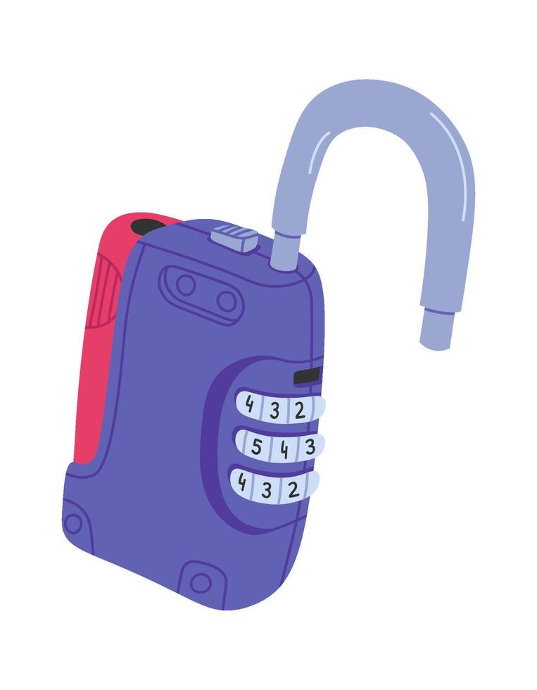 Stainless steel combination lock flat icon House protection Flat Illustration vector