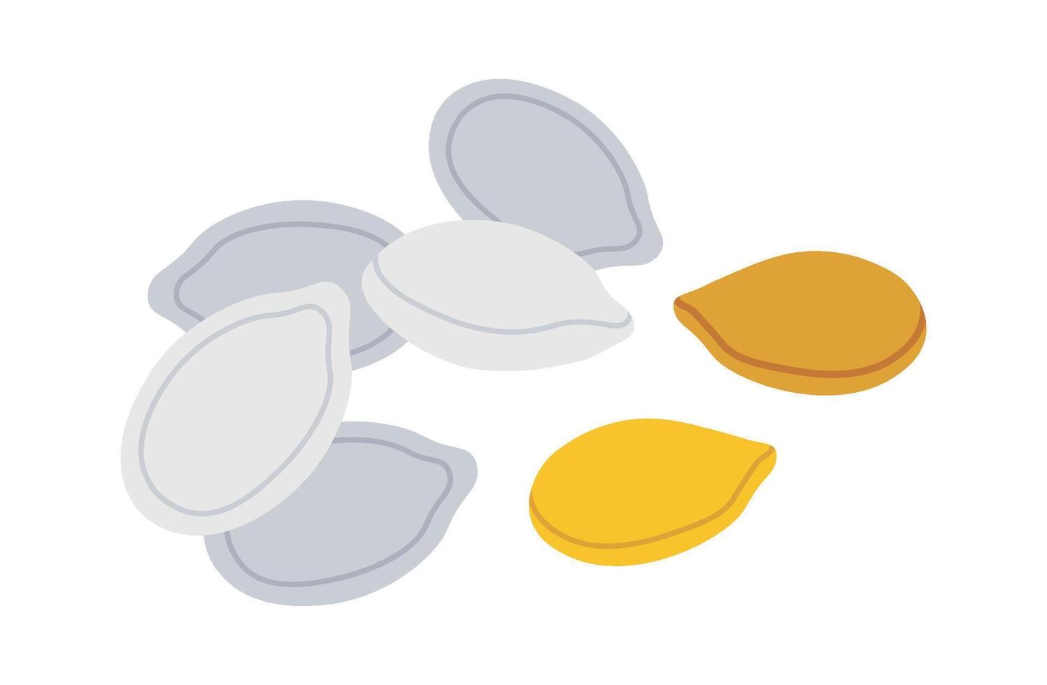 Pumpkin seeds flat icon Healthy vegan ingredient Illustration vector