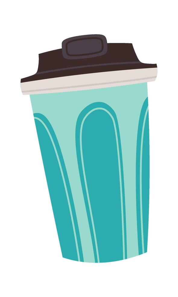 Reusable cup for drinks flat icon Thermos vector