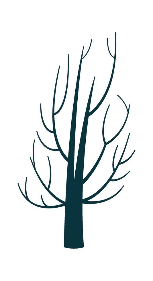 Bare tree flat icon Winter weather Landscape Illustration vector