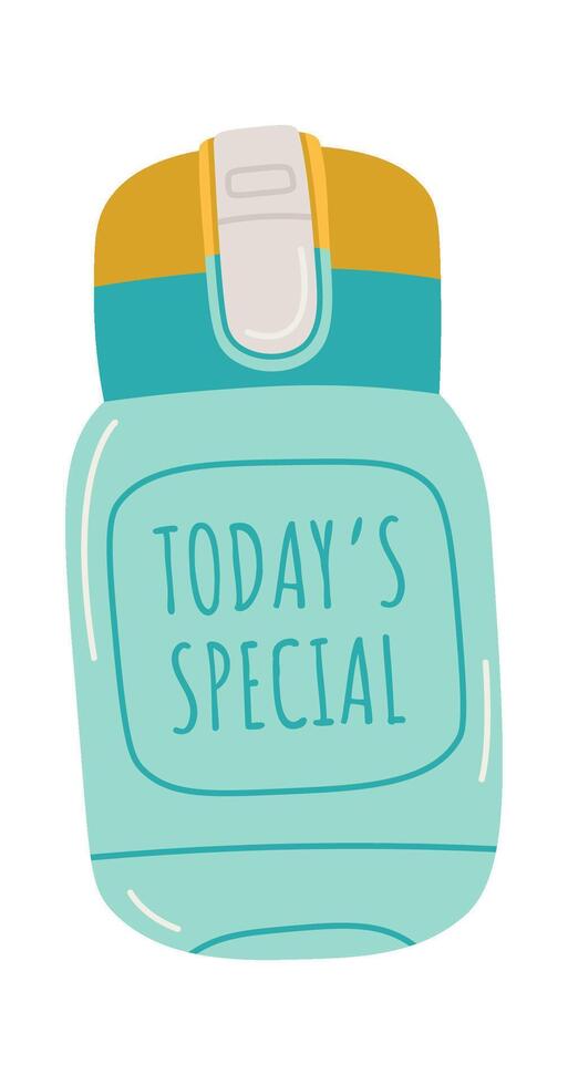 Stainless steel vacuum insulated bottle Thermos flat icon Illustration vector