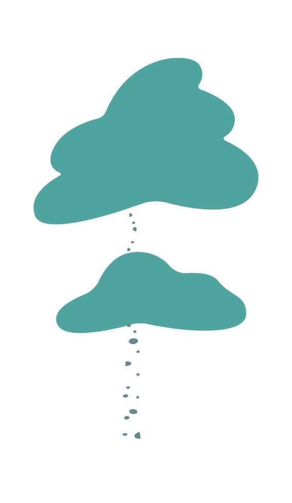 Snow covered tree with branches flat icon Typical winter weather Flat Illustration vector