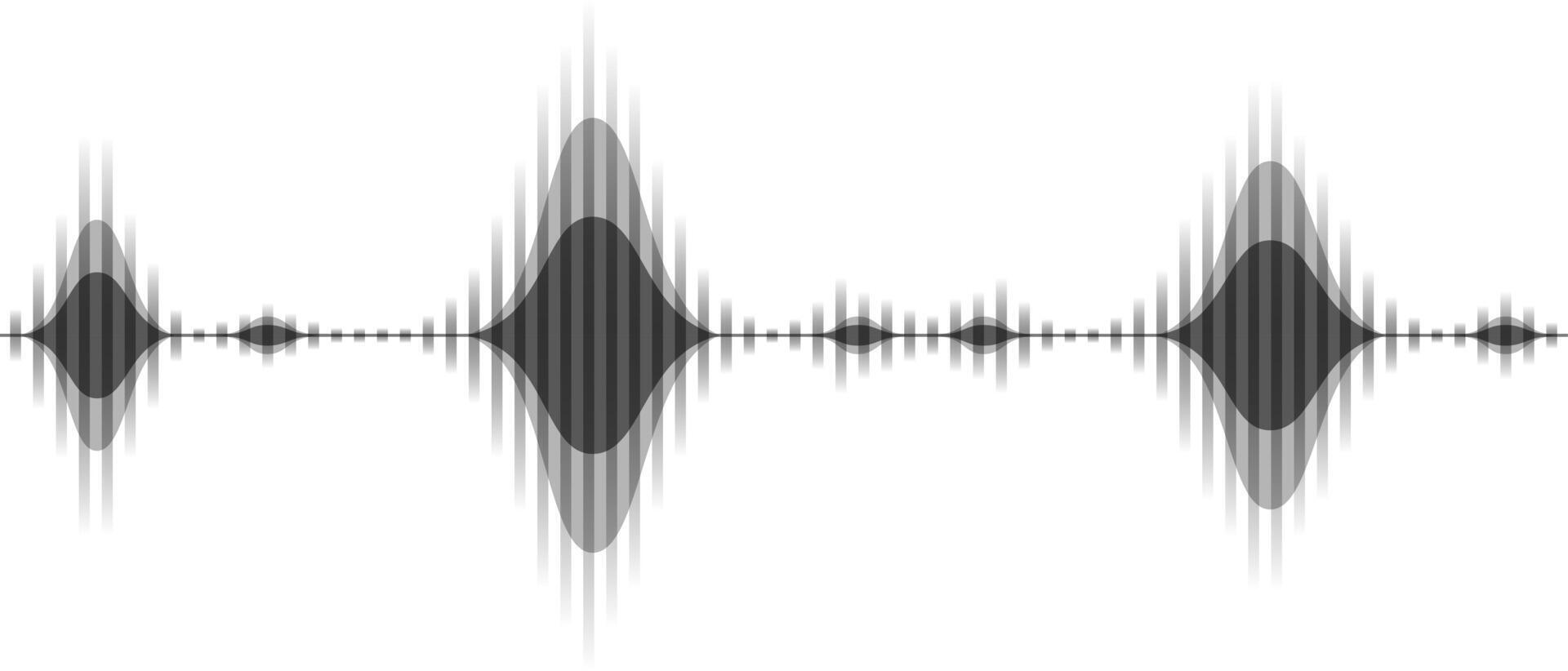Sound waves are creating a dynamic audio spectrum visualization on white background, representing audio signal processing, music vibrations, and voice recognition technology vector