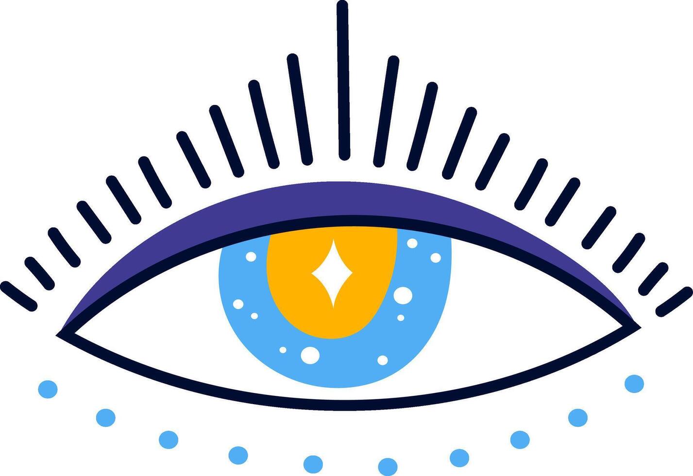 Colorful evil eye symbol offering protection and warding off negative energies, while attracting good luck with its vibrant design and enchanting mystical aura vector