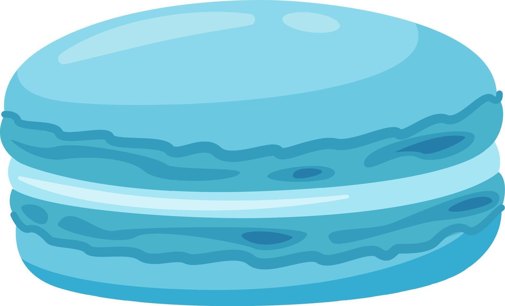 Light blue macaron featuring a creamy filling, highlighting its delightful texture, isolated against a white background. Perfect for bakery and pastry themed projects vector