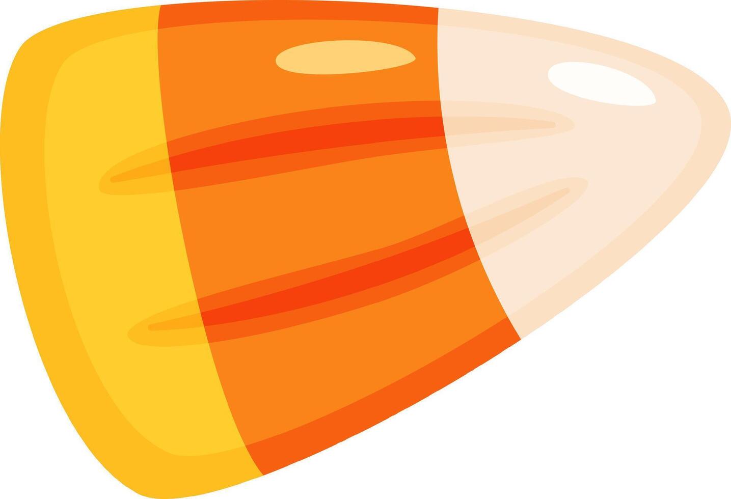 Traditional Halloween candy corn featuring vibrant yellow, orange, and white sections, embodying a beloved festive treat enjoyed during autumn celebrations and October festivities vector