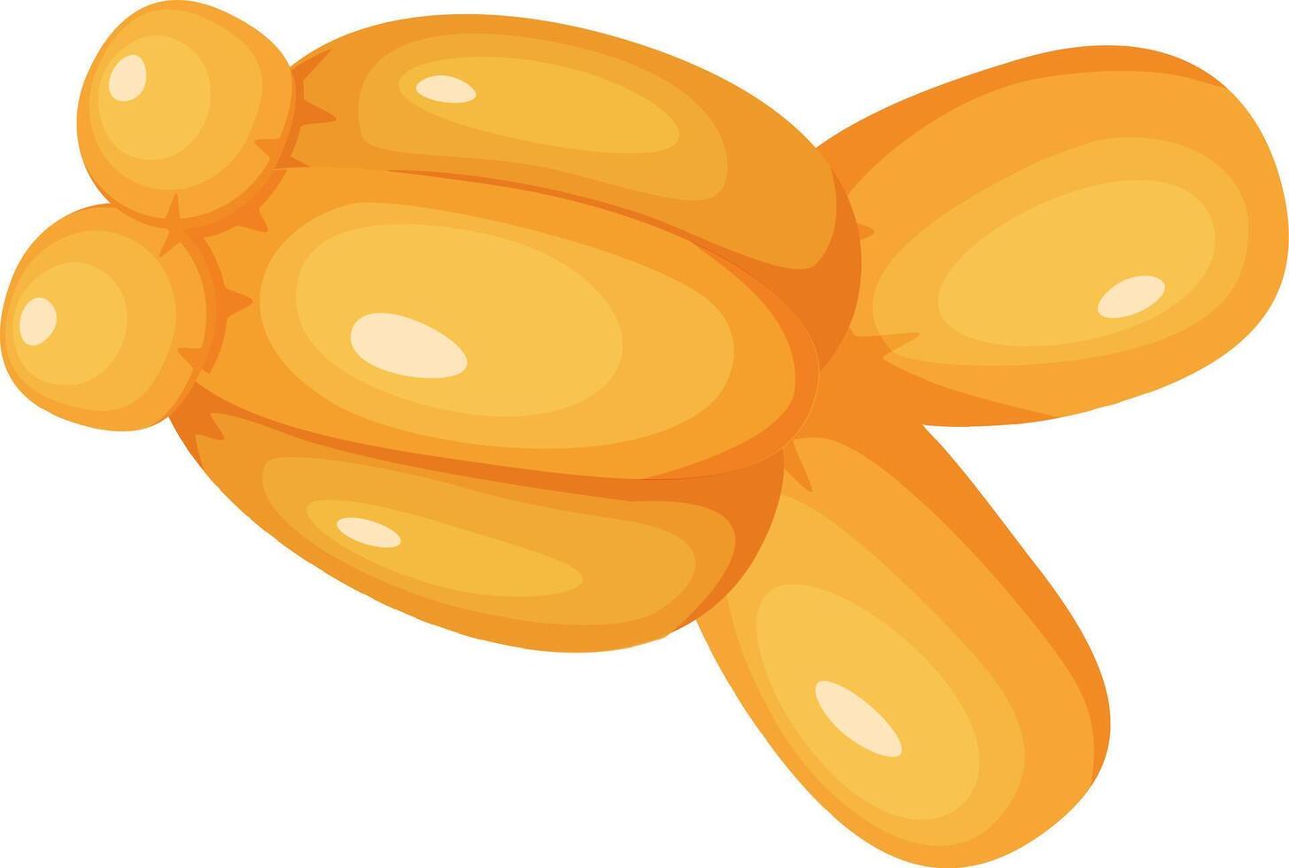 Inflated orange balloon animal in the shape of a dog floating against a clean white background, exuding a playful and festive vibe perfect for celebrations and joyful occasions vector