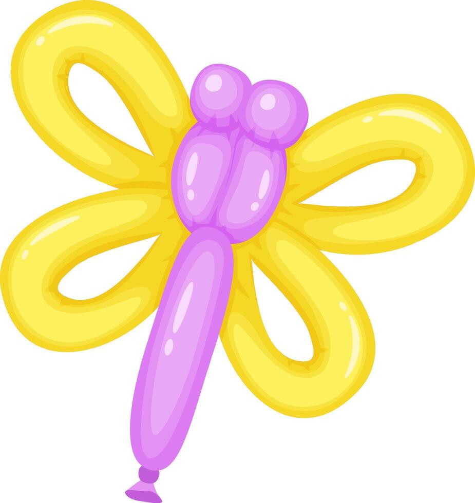 Colorful dragonfly crafted from balloons brings joy and entertainment to children at parties, birthdays, and various festive events, adding a whimsical touch to celebrations vector
