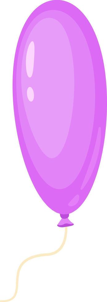 Purple oval balloon floating with string attached, perfect for party decorations, celebrations, and festive occasions, adding a touch of whimsy and joy to any event vector