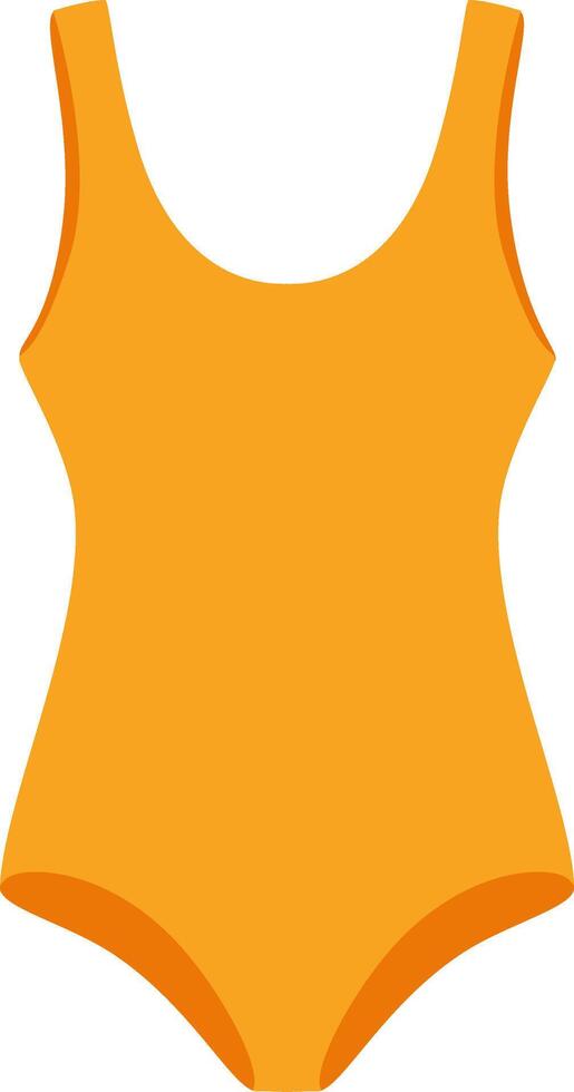 Simple orange one piece swimsuit isolated on white background, perfect for summer and beach holidays, representing fashion, swimwear, and vacation style vector