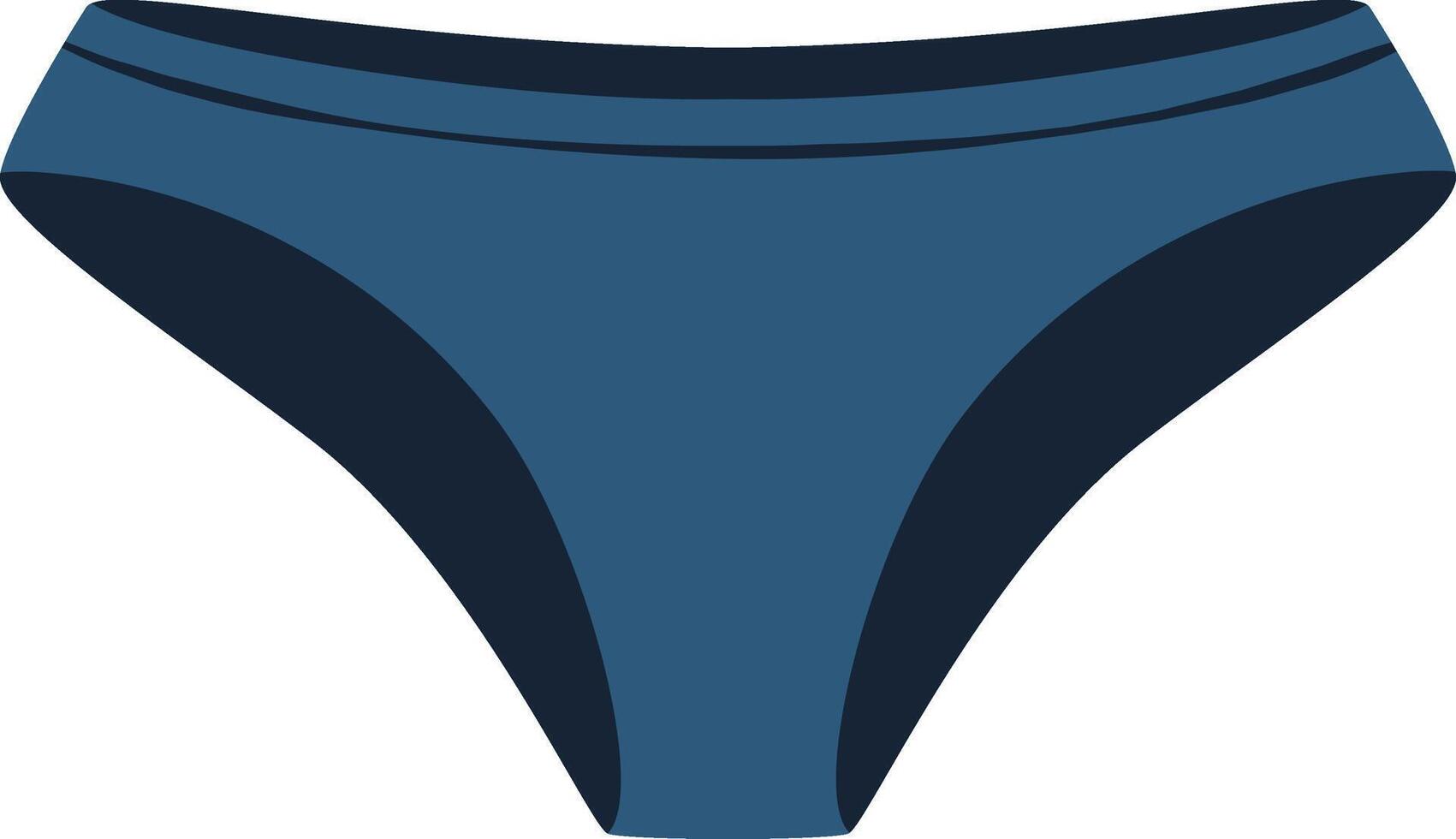 Classic dark blue women's briefs, featuring a smooth and seamless design, isolated against a clean white background, highlighting elegance and comfort in intimate apparel and fashion vector