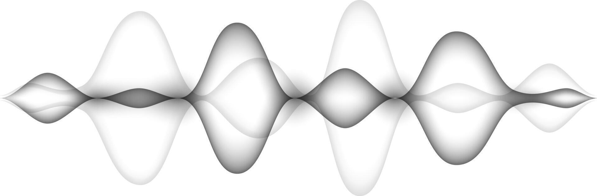 Smooth gray sound waves are creating a beautiful design on a clean white background, representing music, audio, voice and other related concepts vector
