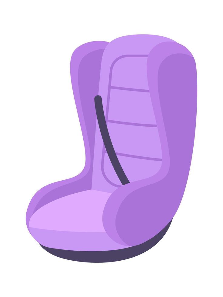 Baby car seat with protective belt flat icon vector
