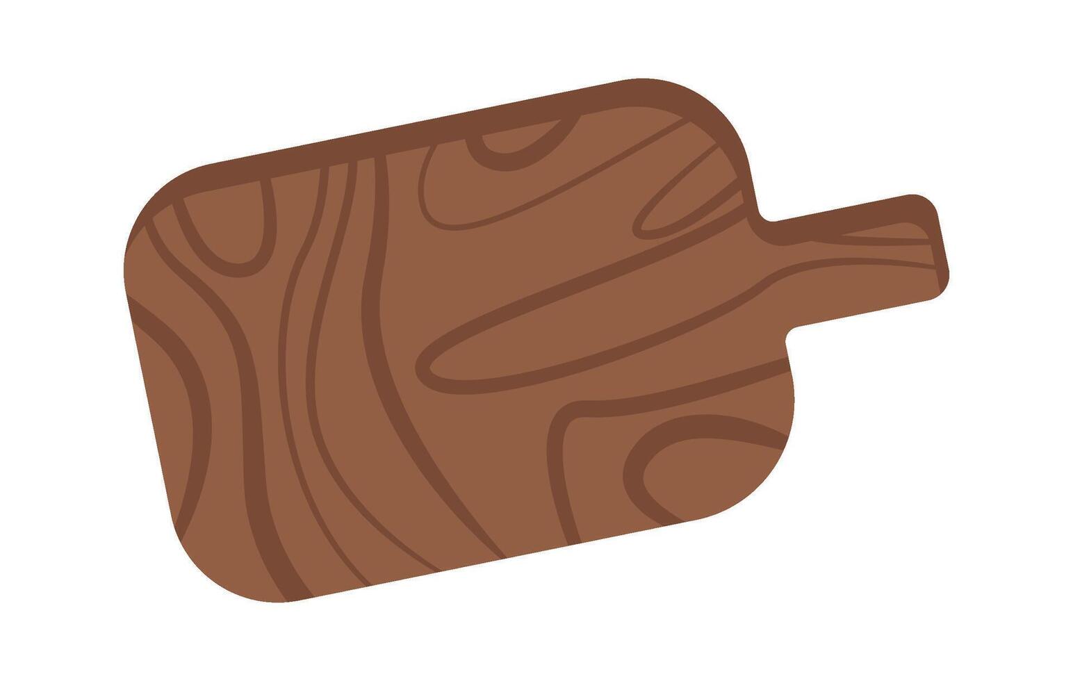 Wooden cutting board flat icon Food preparation vector