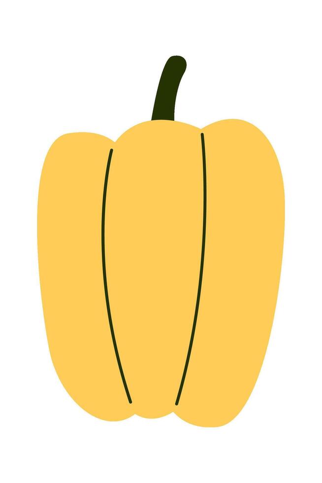Yellow sweet pepper flat icon Agriculture vector