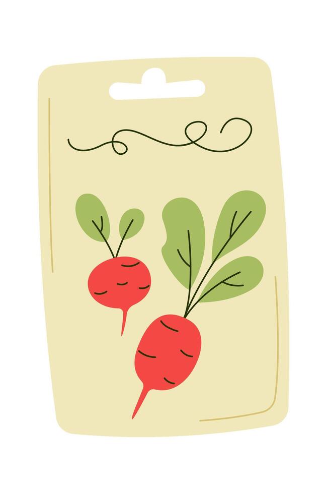 Beetroot seeds in plastic package flat icon Healthy vegetable vector